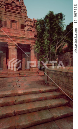 Ancient Stone Temple With Steps Ancient Stone Temple With Steps 124997518