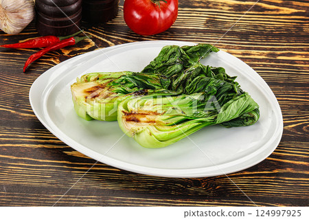 Asian grilled Pak Choy salad Asian grilled Pak Choy salad 124997925