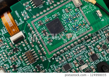 Electronic board close-up, modern electronic Electronic board close-up, modern electronic 124998035