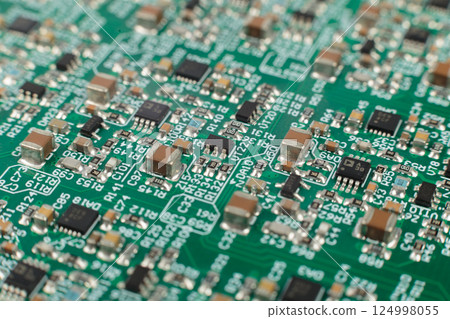 Electronic board close-up, modern electronic Electronic board close-up, modern electronic 124998055