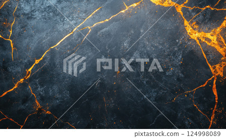 Luxurious black marble surface with striking golden veins, perfect for elegant designs and backgrounds. This stunning texture adds sophistication to any project Luxurious black marble surface with striking golden veins, perfect for elegant designs and backgrounds. This stunning texture adds sophistication to any project 124998089
