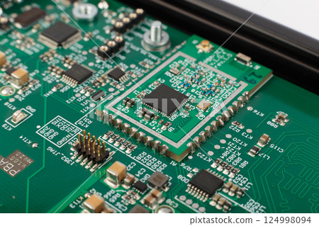 Electronic board close-up, modern electronic Electronic board close-up, modern electronic 124998094