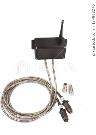 Modern electronic device on white background Modern electronic device on white background 124998270