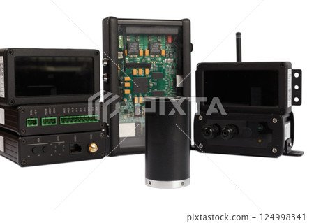 Modern electronic circuits on a white background 124998341