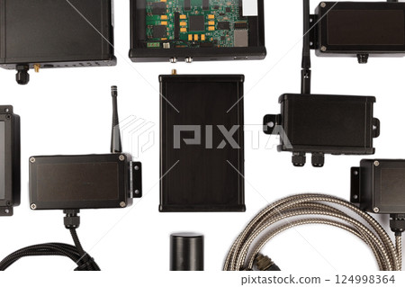 Modern electronic circuits on a white background Modern electronic circuits on a white background 124998364