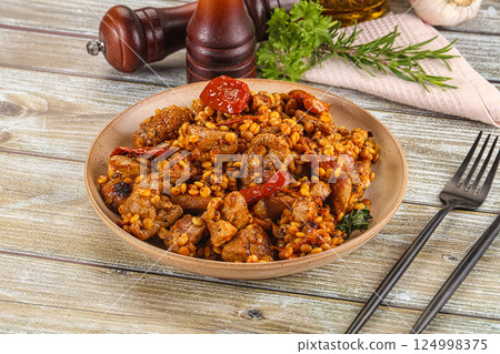 Rasted chicken meat with ptitim Rasted chicken meat with ptitim 124998375