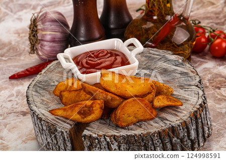 Fried rustic golden Idaho potato 124998591