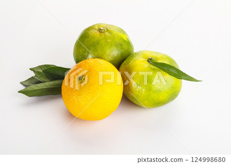 Fresh ripe sweet juicy mandarins 124998680