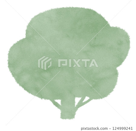 水彩紋理樹形框架插圖素材 124999241
