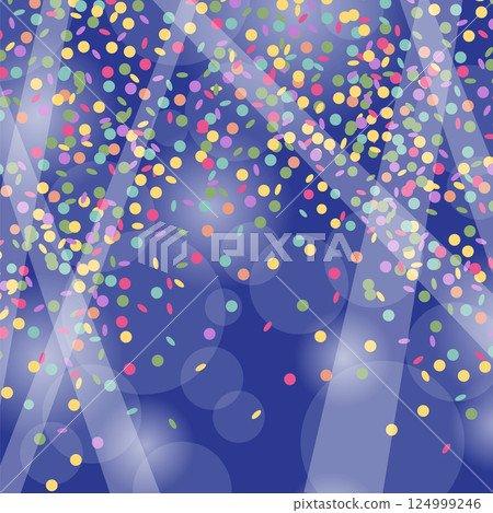 Vector Christmas light pattern. Colored circle confetti background. Element of decoration for celebration and holiday Vector Christmas light pattern. Colored circle confetti background. Element of decoration for celebration and holiday 124999246