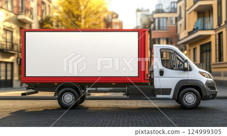 Advertising On A Delivery Truck Mock-up 124999305