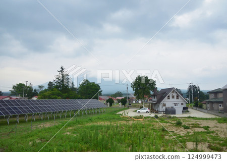 JR Hokkaido, Hakodate Main Line, local train window view from Onuma Station to Mori Station (cloudy sky in summer 2023) 124999473