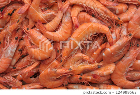Close up. Top view of cooked tiger shrimps. Culinary background cooked shrimps cooked shrimps Close up. Top view of cooked tiger shrimps. Culinary background cooked shrimps cooked shrimps 124999562