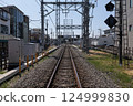 Railway tracks in front of Tama Station 124999830