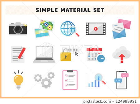 一組與商業和 IT 相關的簡單插圖 124999951