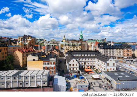 View of Södermalm island from the Katarina Elevator observation deck in Stockholm, Sweden 125000157