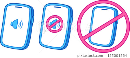 Smartphone sound volume, silent mode and turned off 125001264