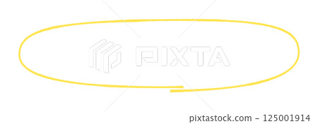 Hand-drawn rough horizontal yellow circle - Illustration material for decorative parts such as simple frames and eye-catchers Hand-drawn rough horizontal yellow circle - Illustration material for decorative parts such as simple frames and eye-catchers 125001914