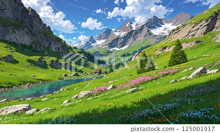 Spring landscape in the Alps Spring landscape in the Alps 125001917