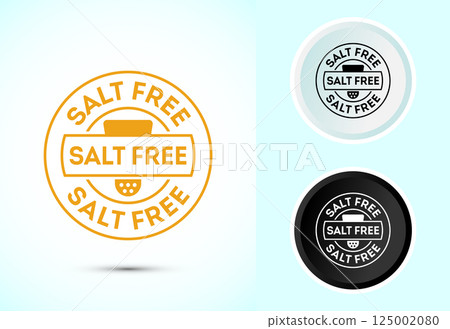 Salt free icon design illustration. No salt sign symbol, Sodium free icon in color black and white 125002080