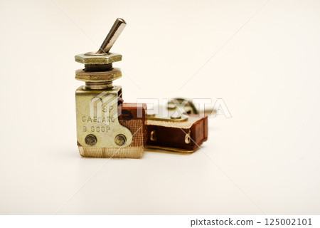 An electronic switch. Electric switch on a white background. 125002101