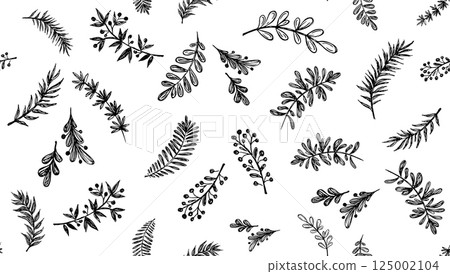 leaf, vector, seamless 125002104