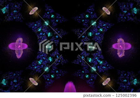 Abstract fractal image on the black background Abstract fractal image on the black background 125002396