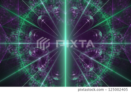 Abstract fractal 3d circle on the black background Abstract fractal 3d circle on the black background 125002405
