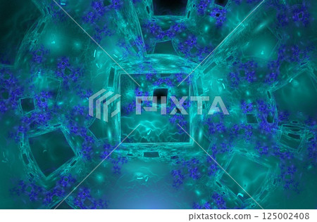 Abstract fractal 3d circle on the black background Abstract fractal 3d circle on the black background 125002408