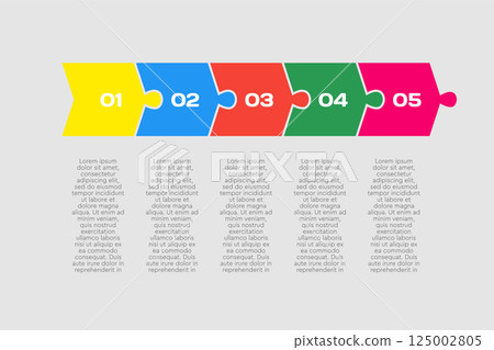 Vector timeline infographic process on 5 steps Vector timeline infographic process on 5 steps 125002805