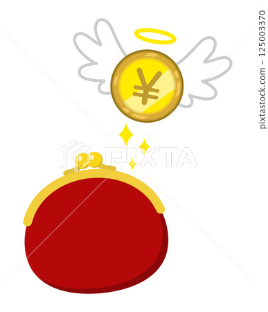 Angel money flying out of wallet 125003370