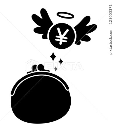 Angel money flying out of wallet 125003371