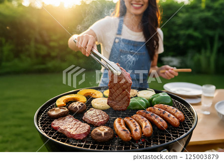 Bake meat on the barbecue Bake meat on the barbecue 125003879
