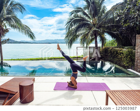 North Samui peninsula views with beach villas, in koh Samui, Thailand 125003987