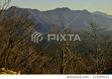 The Misaka Mountains illuminated by the morning sun as seen from Mount Ryugatake in the Tenshi Mountains 125004525