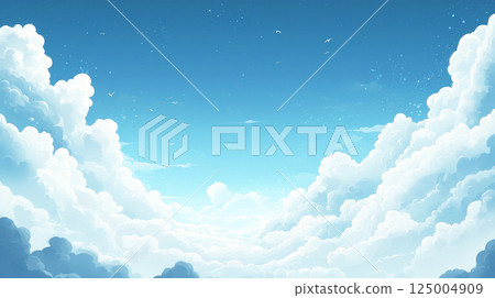 寬闊的藍天和雲彩的背景插圖 125004909