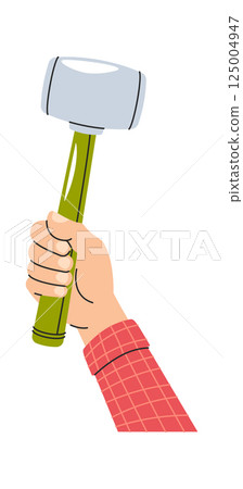 Person holding sledgehammer hand drawn Person holding sledgehammer hand drawn 125004947