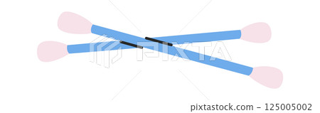 Cosmetic cotton swabs hand drawn 125005002