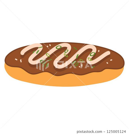 Japanese Food Okonomiyaki street food illustration 125005124