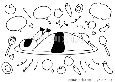 可愛的煎蛋飯兒童菜單漢堡包語音泡沫箭頭套裝 125006293