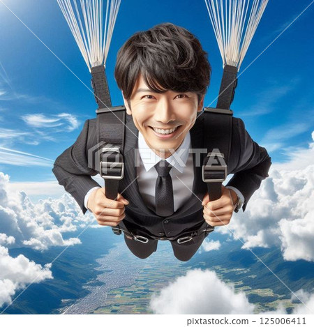 工薪族玩滑翔傘 125006411