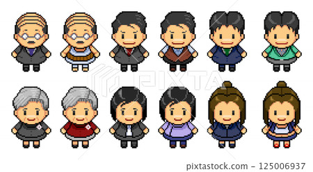 Pixel art of working people characters 125006937