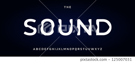Modern Soundwave-Inspired Font with Wavy, Distorted Letter Shapes on a Dark Background. Perfect for Music Posters, Audio Branding, and Futuristic Design. Vector Alphabet 125007031