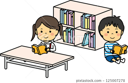 Elementary school students reading 125007278