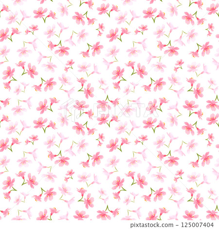 Cherry blossom flower numbers with pink petals and sakura flowers for printing, cards, posters 125007404