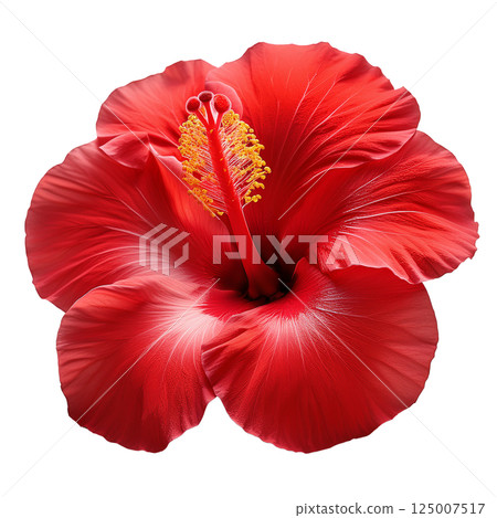 Red hibiscus graphic material (JPEG/PNG) 125007517