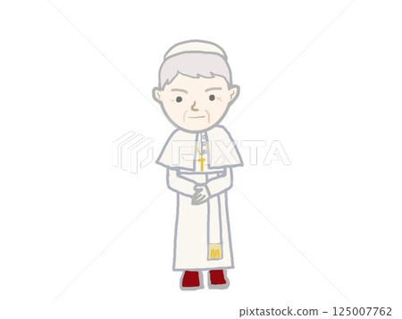 Illustration of a priest standing full body 125007762