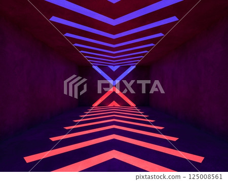 interior empty space with colorful lighting , 3d rendering 125008561