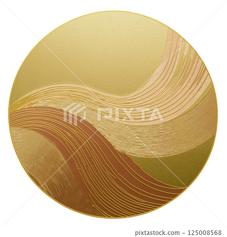 Gold circle, round, circular frame (JPEG/PNG) 125008568