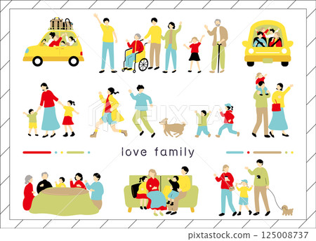 Family illustration material collection 125008737
